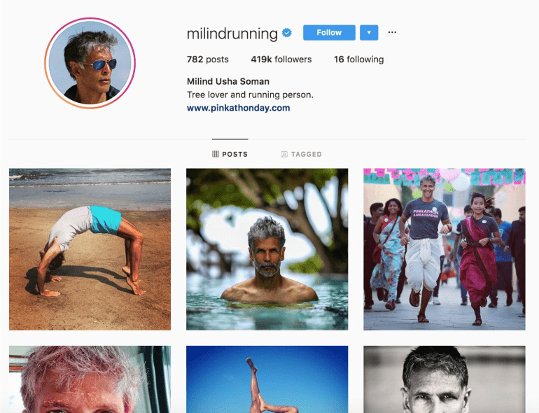 Milind Soman | Instagram Influencer