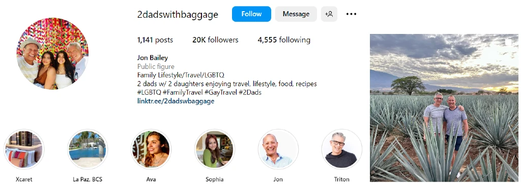 2Dadswithbaggage by Jon Bailey | Micro-influencer Instagram profile example