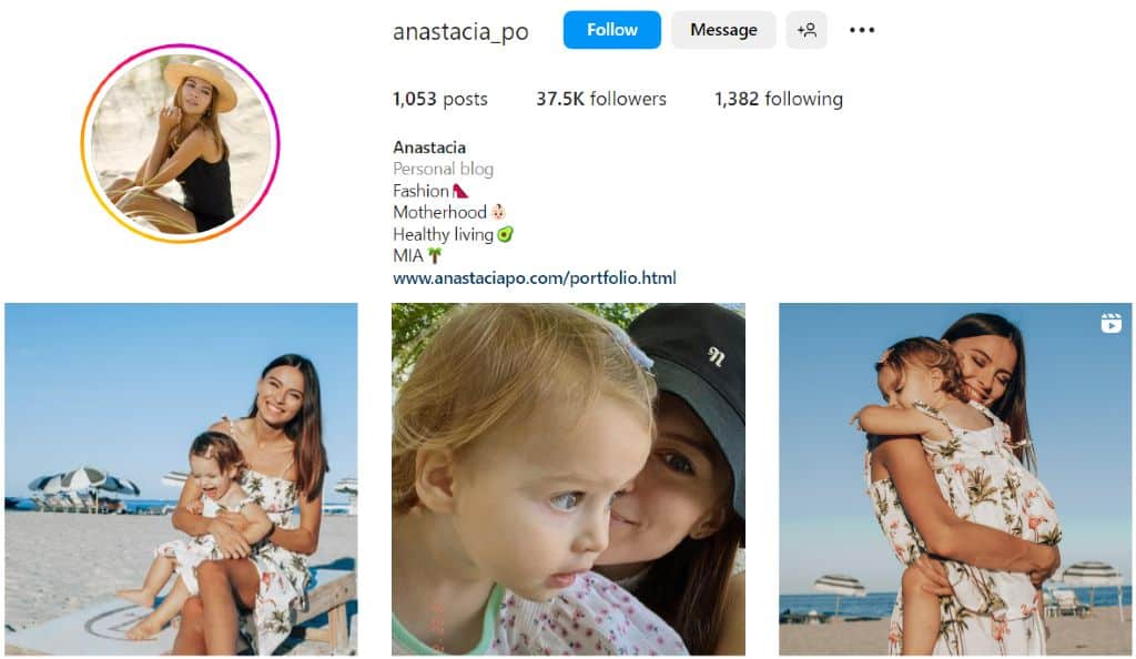Anastacia Po with daughter | Micro fitness and fashion influencer