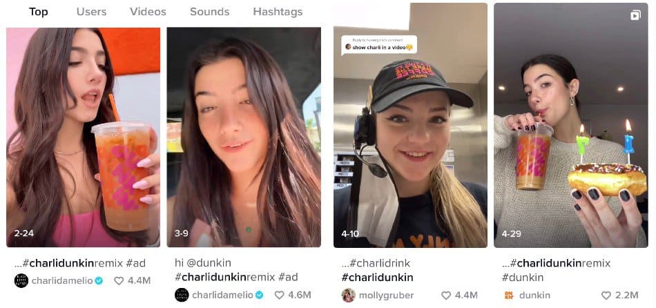 Charli D Amelio collaborates with Dunkin Donuts on TikTok | Content creator vs influencer
