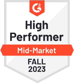 High performer G2 badge - Fall 2023