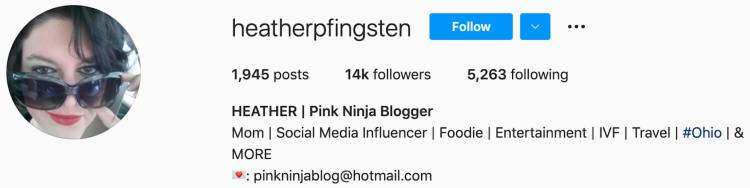 Heather Pfingsten | Pink Ninja Blogger | Top Social Media Influencers