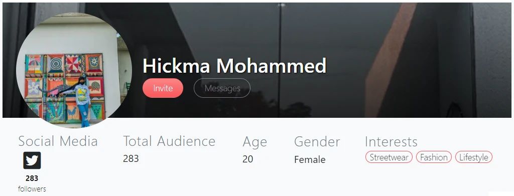 Hickma Mohammed on Afluencer | Muslim content creators