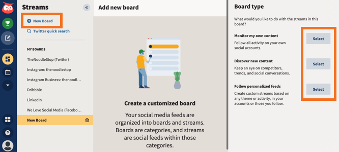 Hootsuite Streams Dashboard - Social media risk management