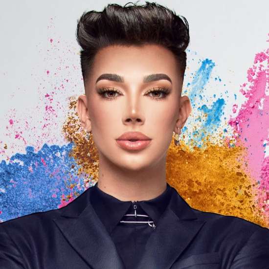 James Charles portfolio image with colorful background