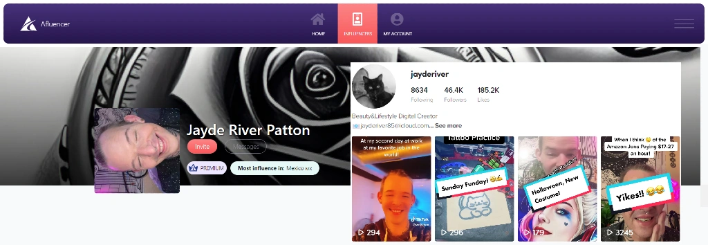 Jayde River Patton on Afluencer | TikTok highlights