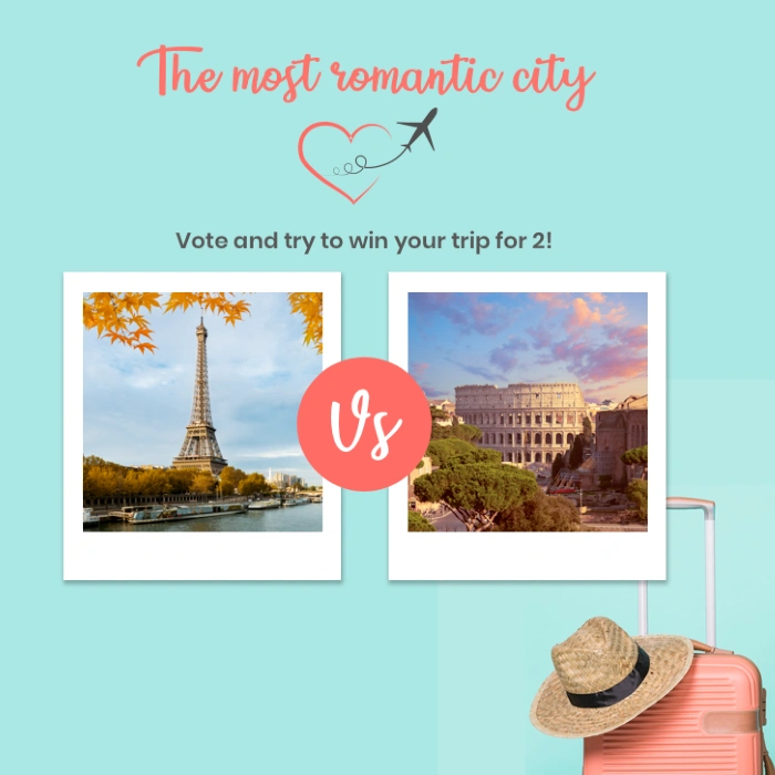 Win a travel trip to France and Italy | Most romantic city