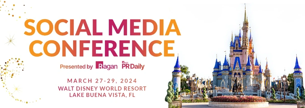 Banner for Ragan Social Media Conference at Walt Disney Resort in 2024
