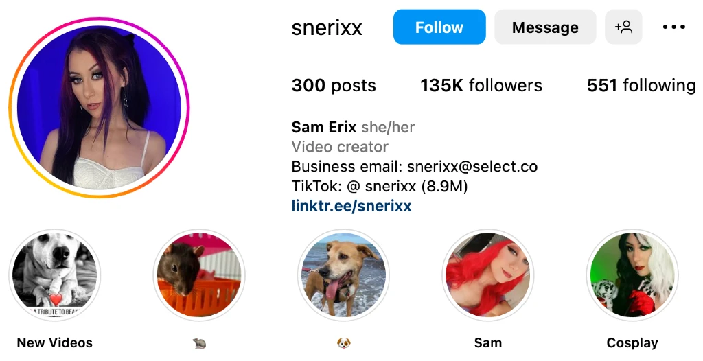 Samantha Erix | Instagram profile | Female influencers on Afluencer