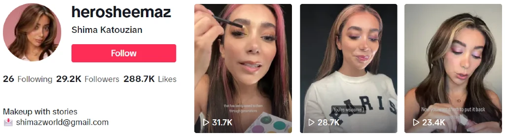 Shima Katouzian giving makeup tutorials on TikTok | Muslim influencers