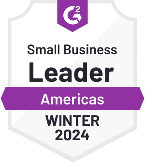 G2 badge - Small Business Leader Americas Winter 2024