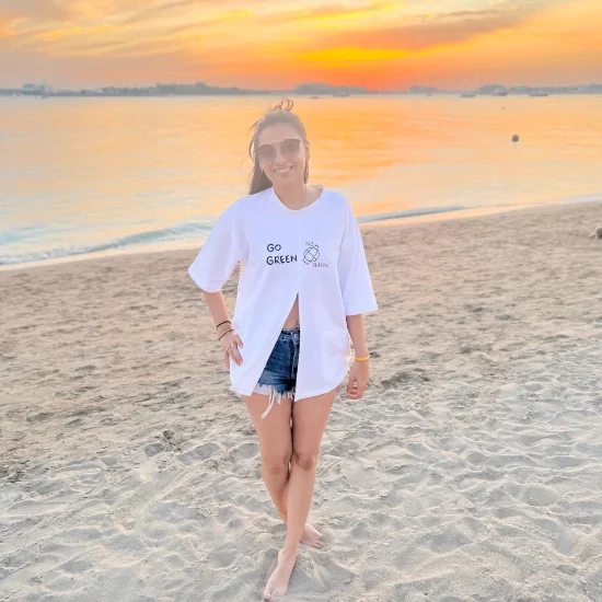 Sonya Vajifdar smiling in the sunset on the beach | Education influencers