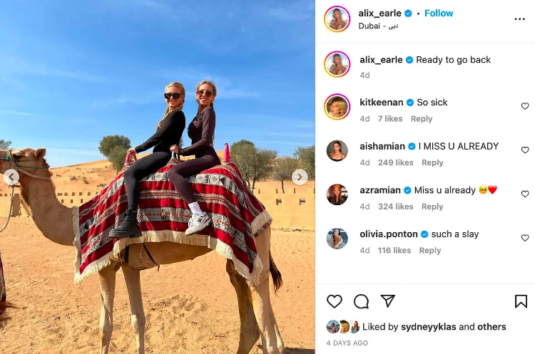 Tarte Cosmetics collaborates with travel influencers | Riding a camel in Dubai