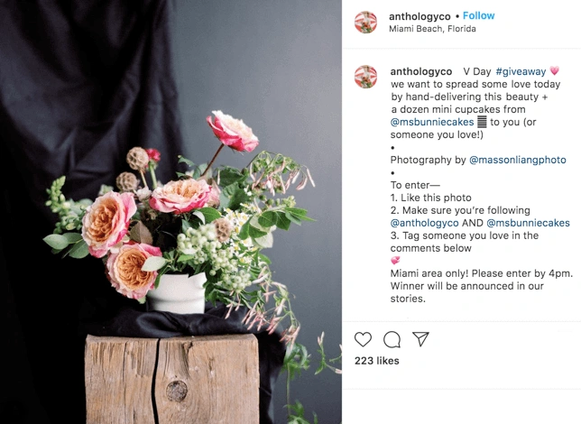 Bouquet of flowers giveaway | Valentines day IG post