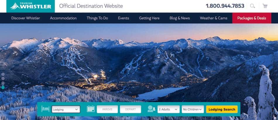 Whistler Tourism website | Travel brands looking for influencer